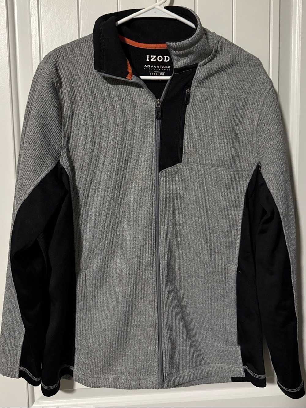 Izod Men’s M Gray and Black Full-Zip Sweater Jacket